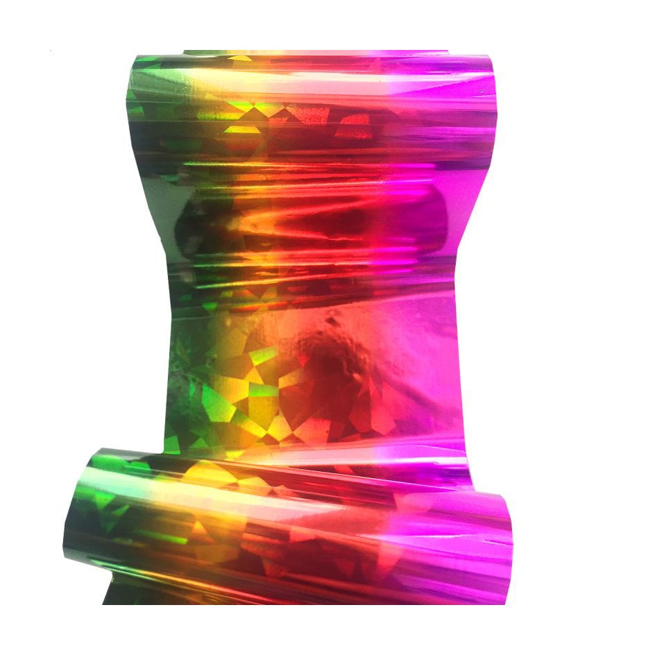 Фольга для декору нігтів Nails Molekula Professional Foil, Colored Rainbow, Broken Glass, 1 м